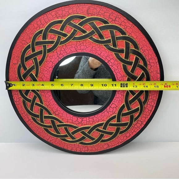 CELTIC Style Red & Black Mirror 16” - Picture 5 of 6